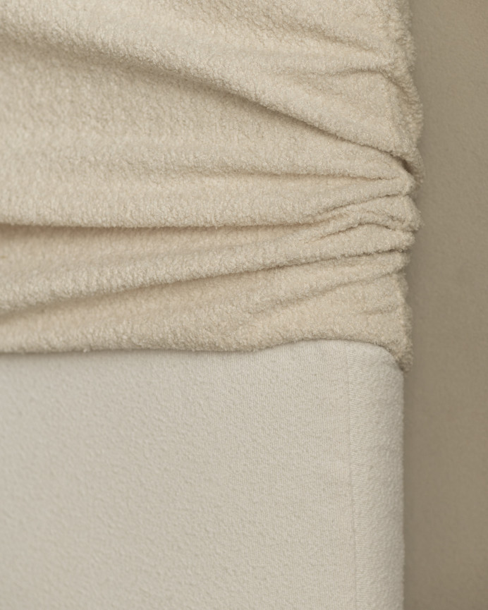 Upholstered removable beige bouclé headboard in various sizes