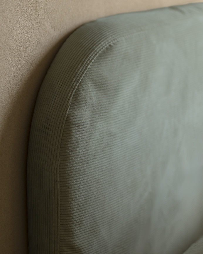Removable upholstered headboard in teal velvet in various sizes