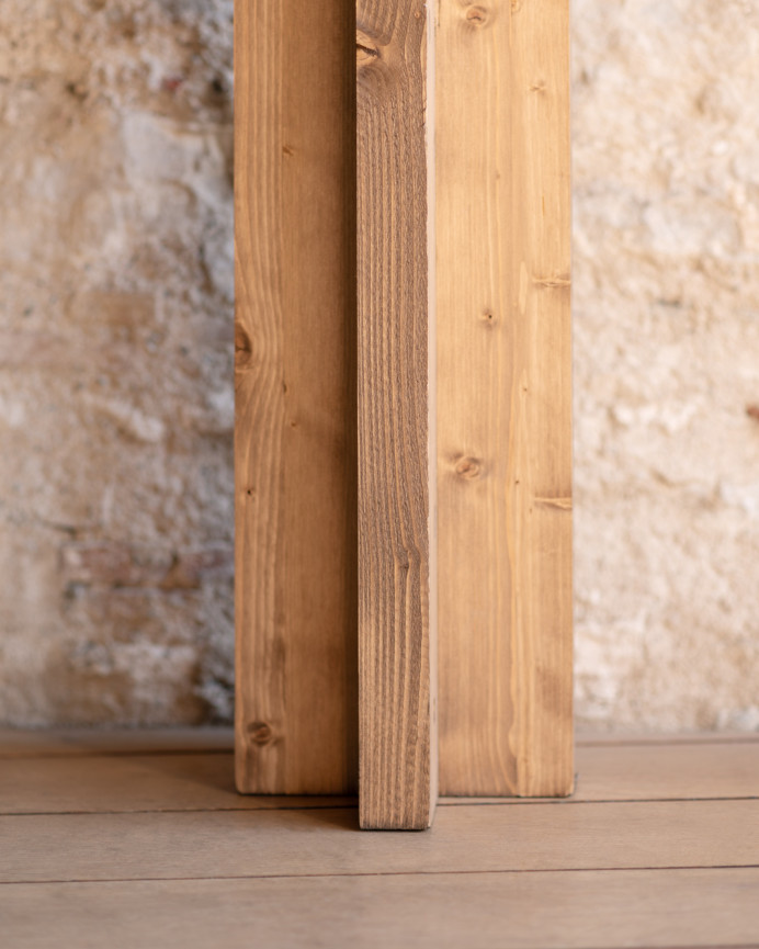 Solid dark oak wood console table measuring 120x80cm
