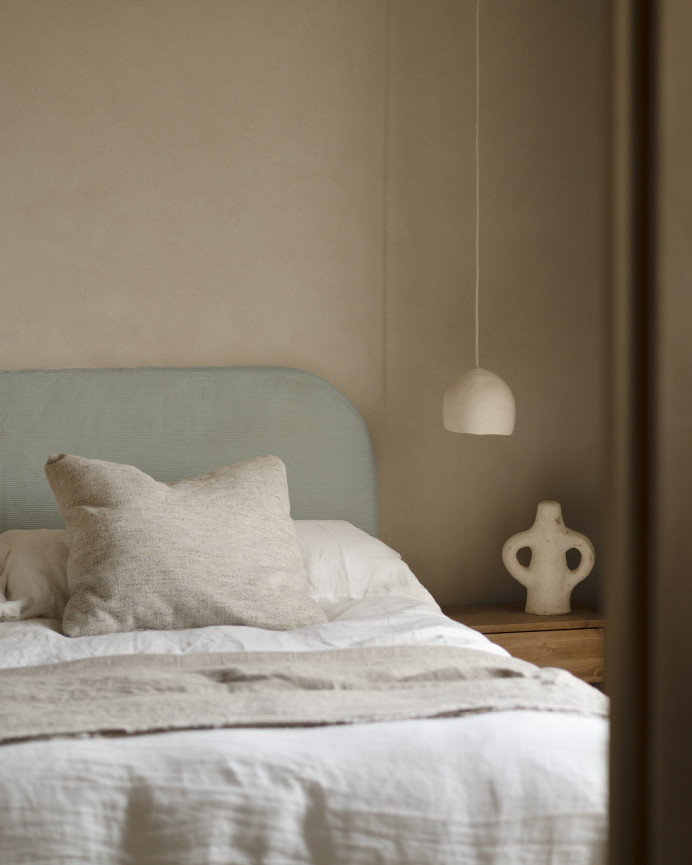 Removable upholstered headboard in teal velvet in various sizes