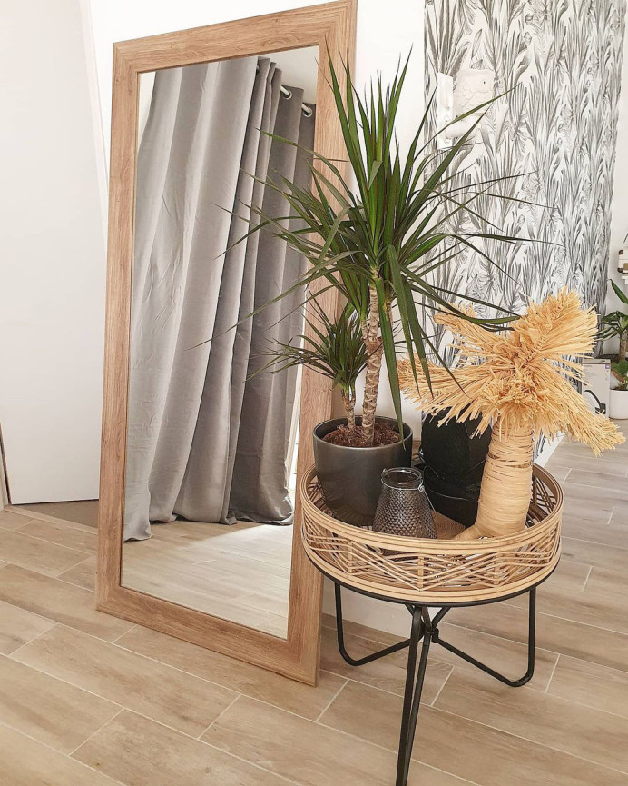 Dark oak wood effect mirror in various sizes