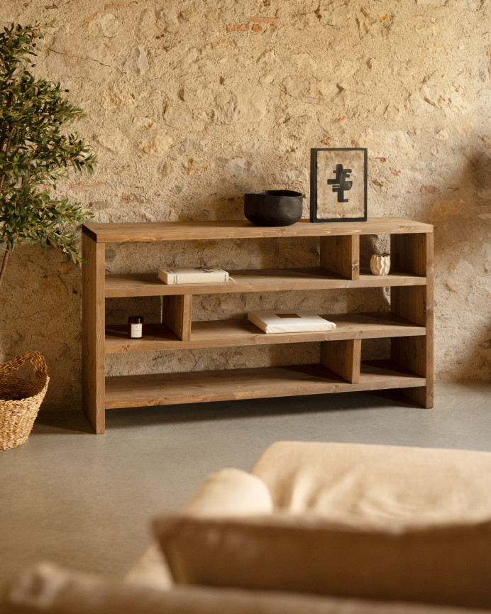 Solid dark oak wood bookcase measuring 80x140cm