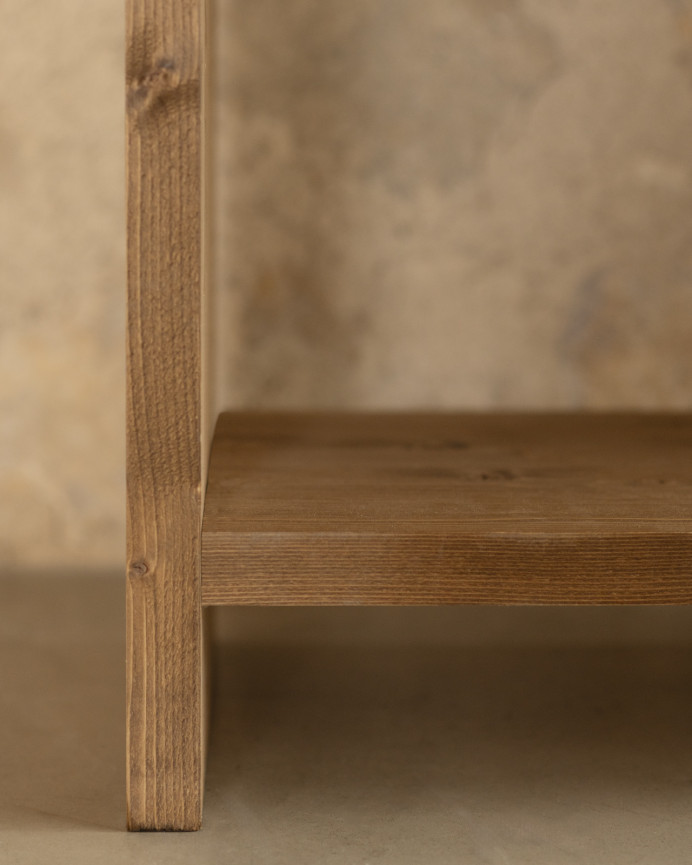 Solid dark oak wooden shelf measuring 180x140cm