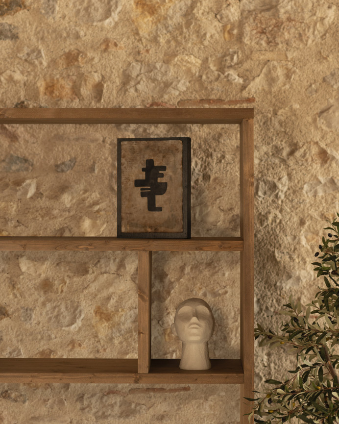 Solid dark oak wooden shelf measuring 180x140cm