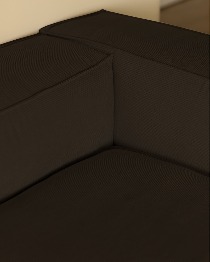 Sofa with dark gray corduroy chaise lounge in various sizes