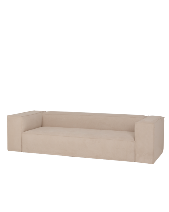 Beige corduroy sofa in various sizes.