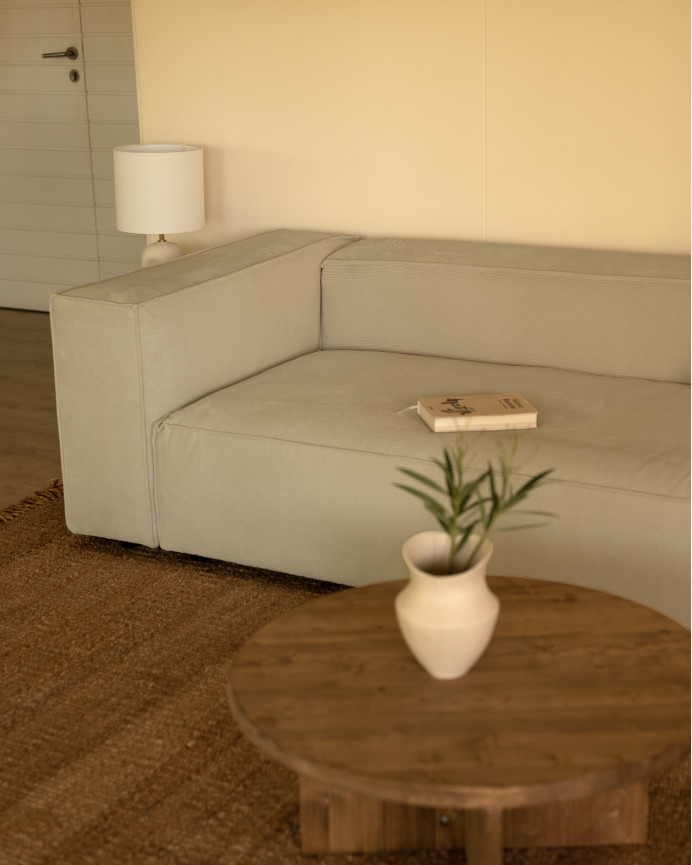 Beige corduroy sofa in various sizes.