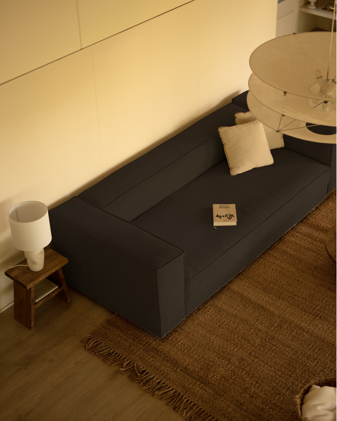 Dark gray corduroy sofa several sizes
