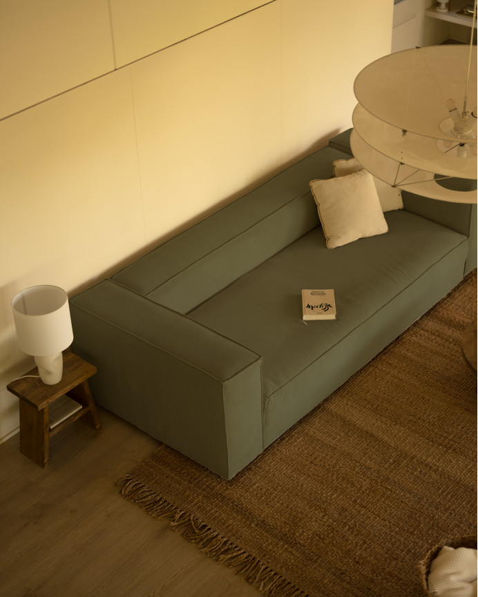 Green corduroy sofa various sizes