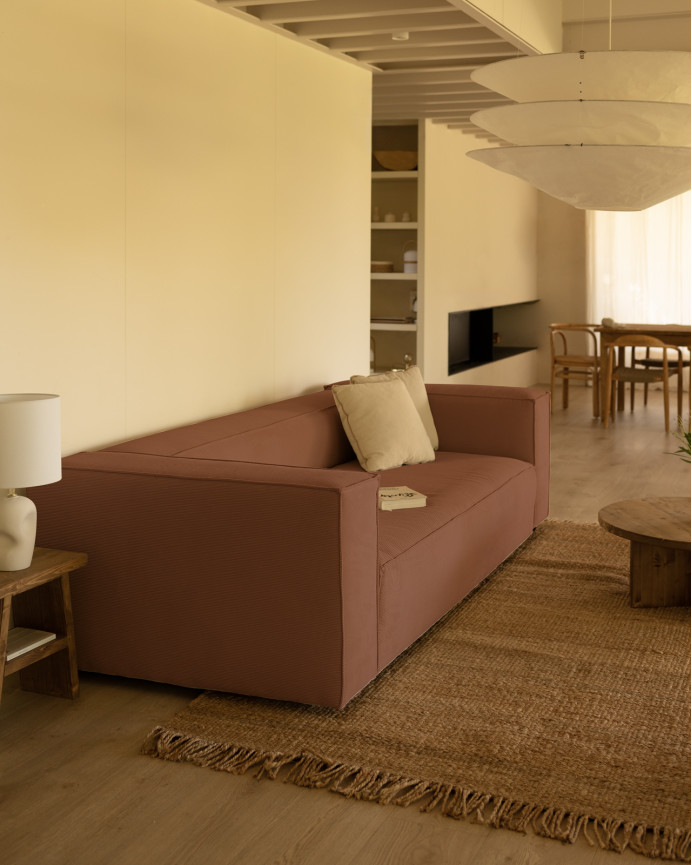 Coral corduroy sofa various sizes