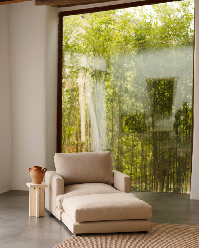 Beige armchair of 105cm