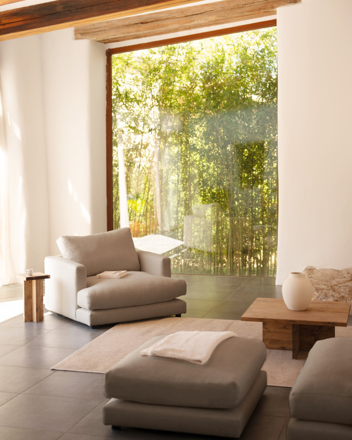 Light gray armchair, 105cm in size.