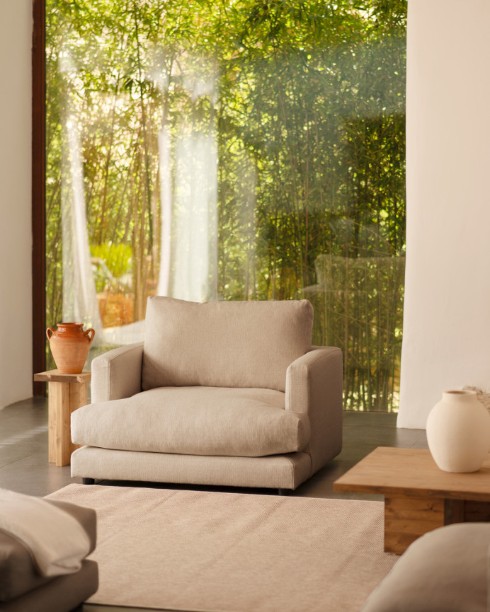 Light gray armchair, 105cm in size.