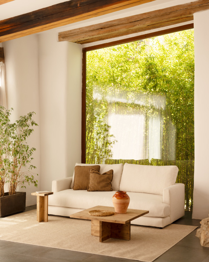 White broken straight tone 216cm sofa