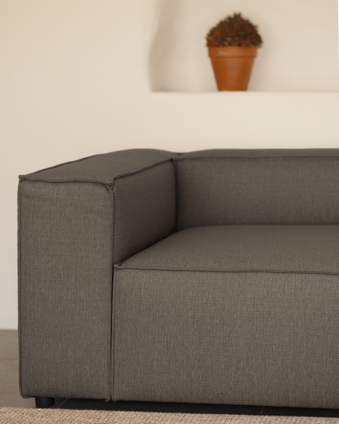 Dark gray sofa with chaise lounge in various sizes