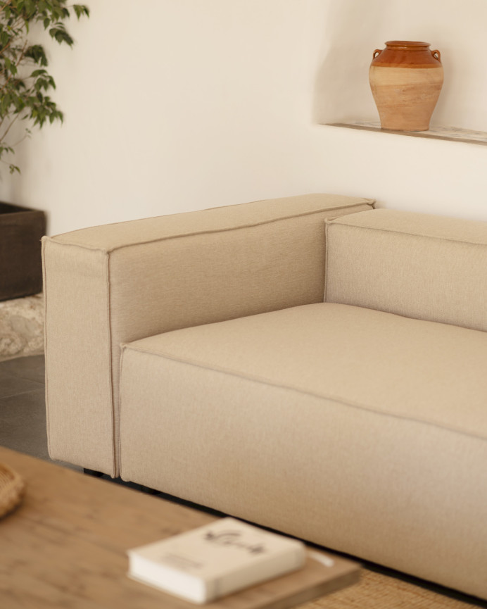 Beige-colored sofa of various sizes