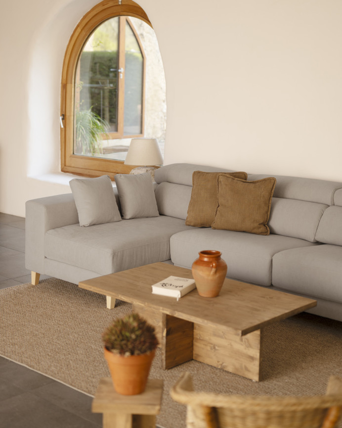 Light gray sectional sofa available in various sizes.