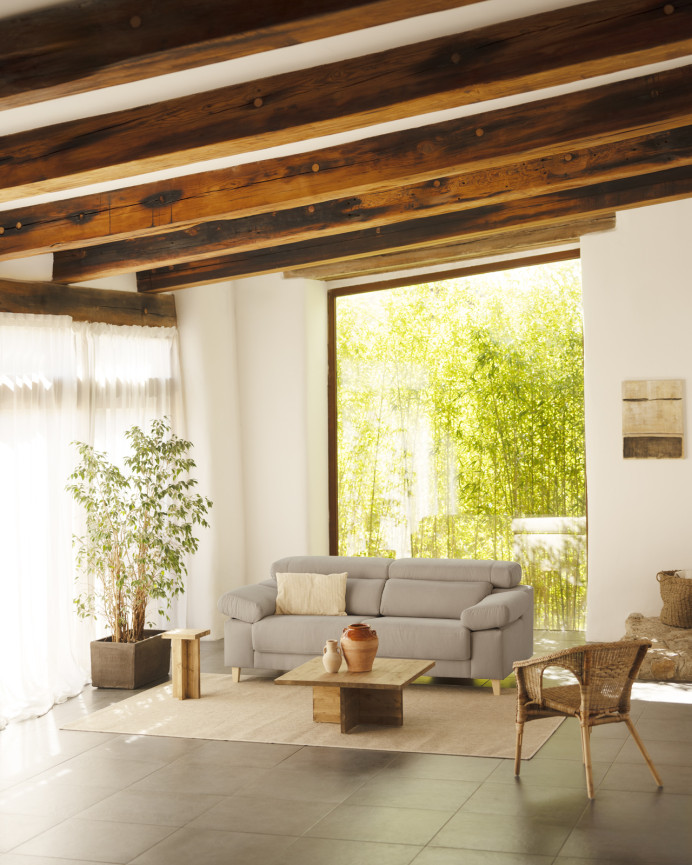 Light gray sofa available in multiple sizes.