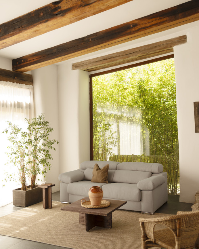 Light grey sofa available in various sizes.