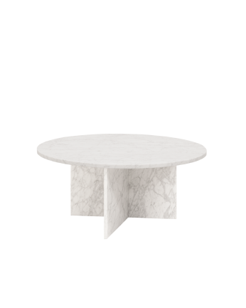 Round marble coffee table in various sizes.