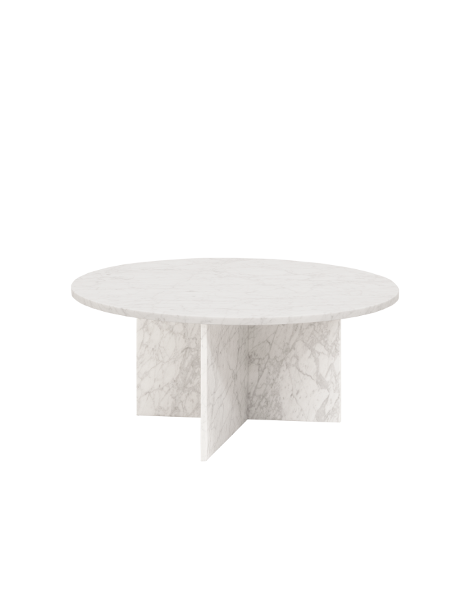Round marble coffee table in various sizes.