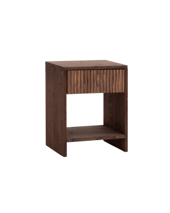 Solid wood nightstand with a walnut-toned drawer in various sizes