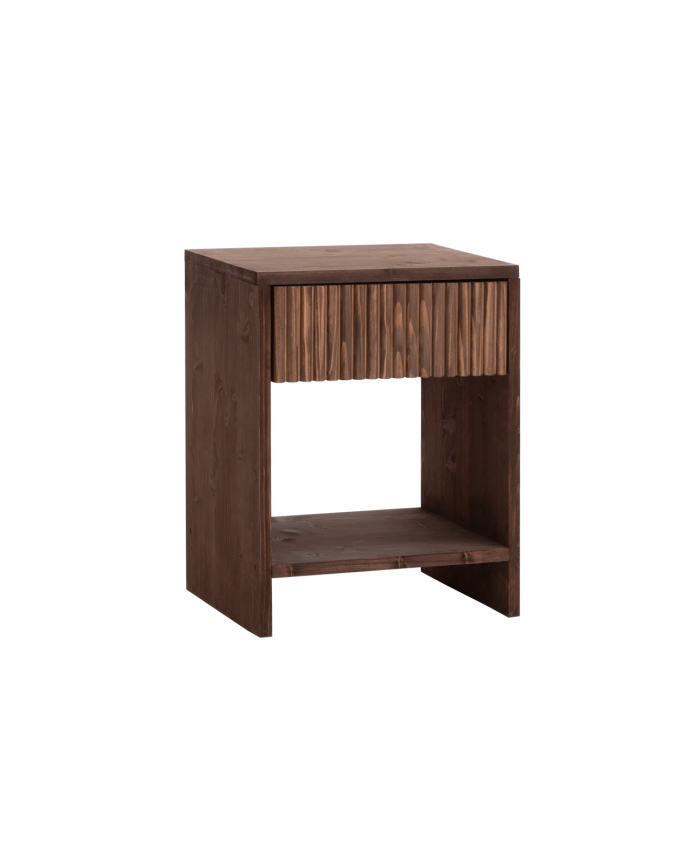 Solid wood nightstand with a walnut-toned drawer in various sizes