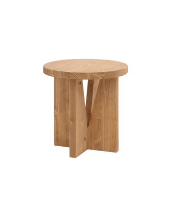 Solid wood bedside table in a medium oak tone measuring 40x40cm.