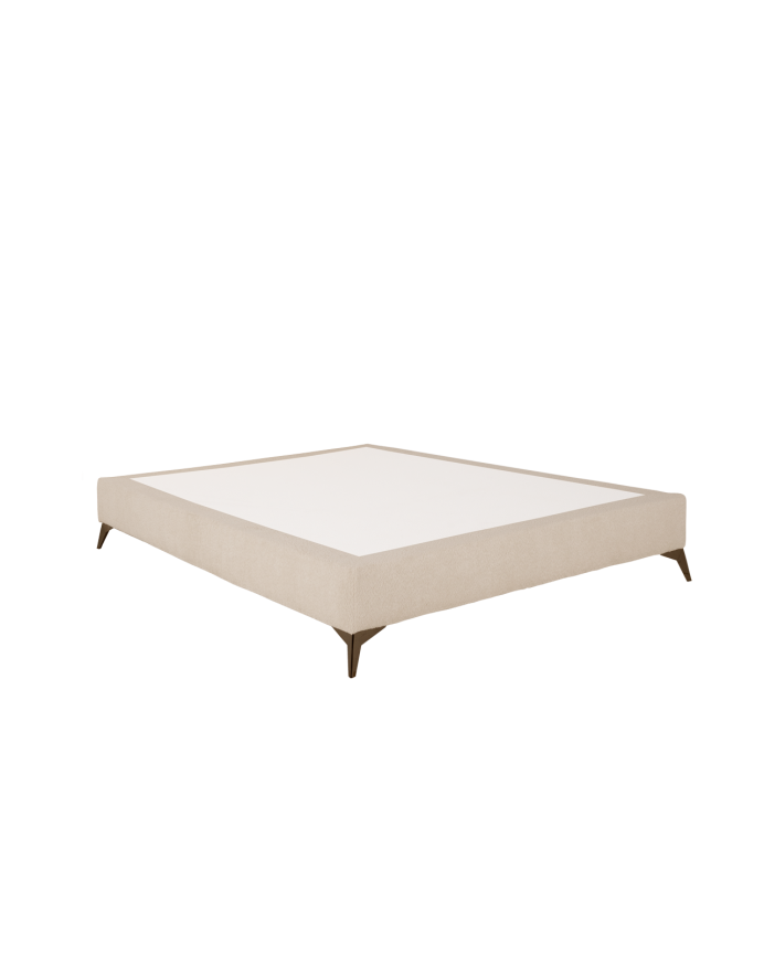 Upholstered base in beige bouclé for mattresses of various sizes