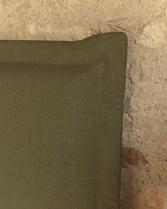 Green linen headboard cover in various sizes