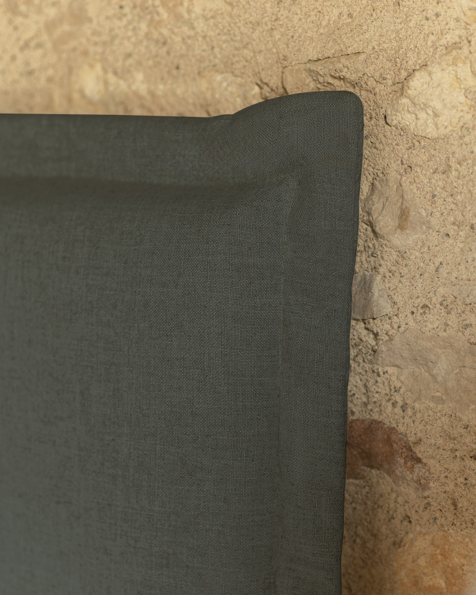 Blue linen headboard cover in various sizes