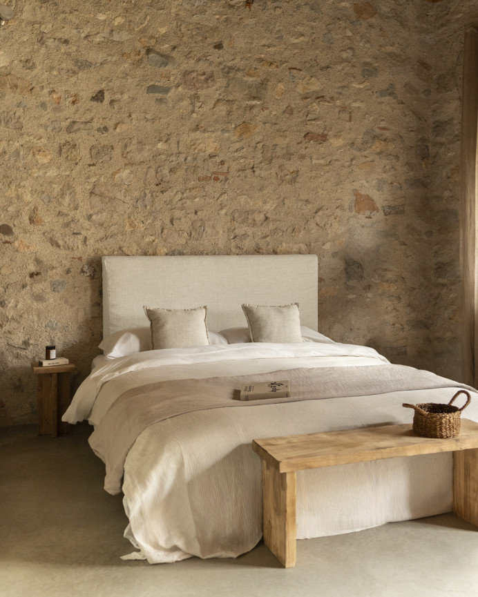 White linen headboard cover in various sizes