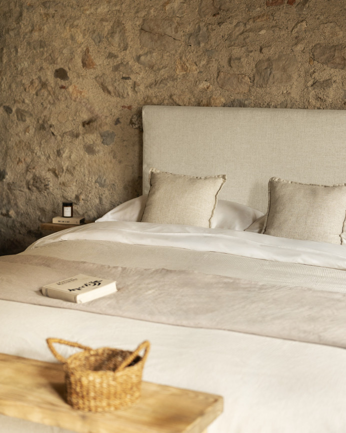 White linen headboard cover in various sizes