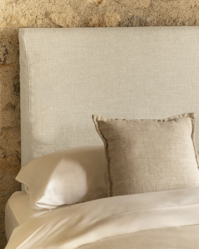 White linen headboard cover in various sizes