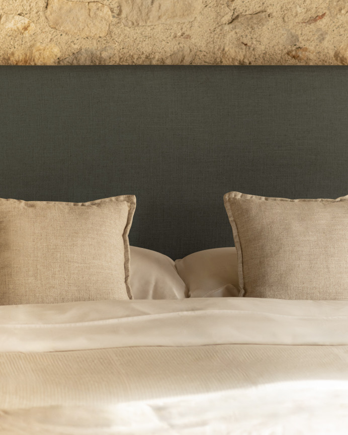Blue linen headboard cover in various sizes
