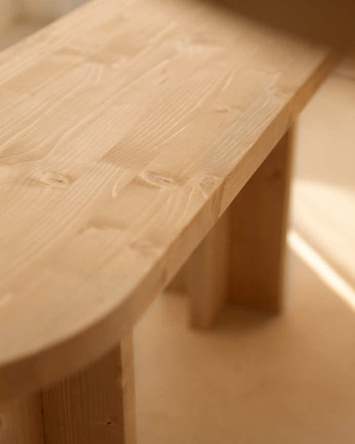 Solid wood bank in medium oak tone of various sizes.