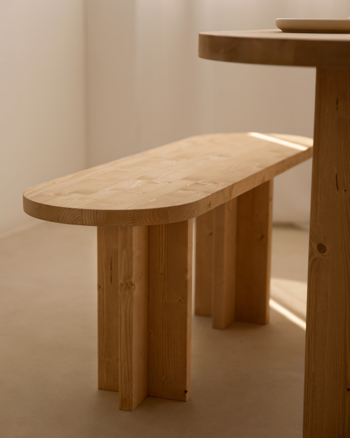 Solid wood bank in medium oak tone of various sizes.