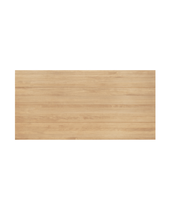Solid wood headboard in medium oak tone of various sizes.