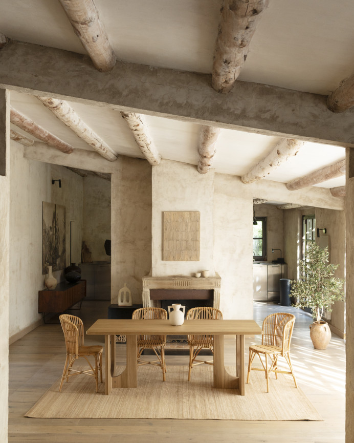 Solid poplar wood dining table available in various sizes