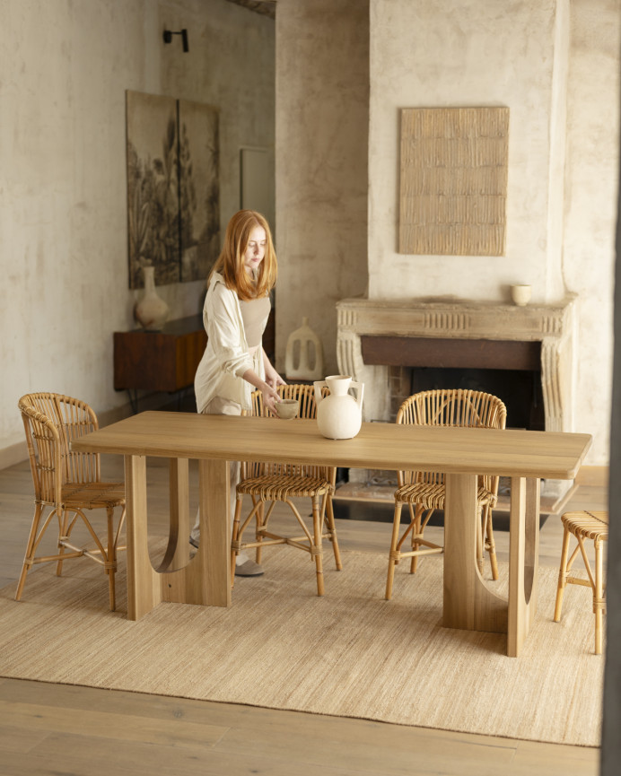 Solid poplar wood dining table available in various sizes