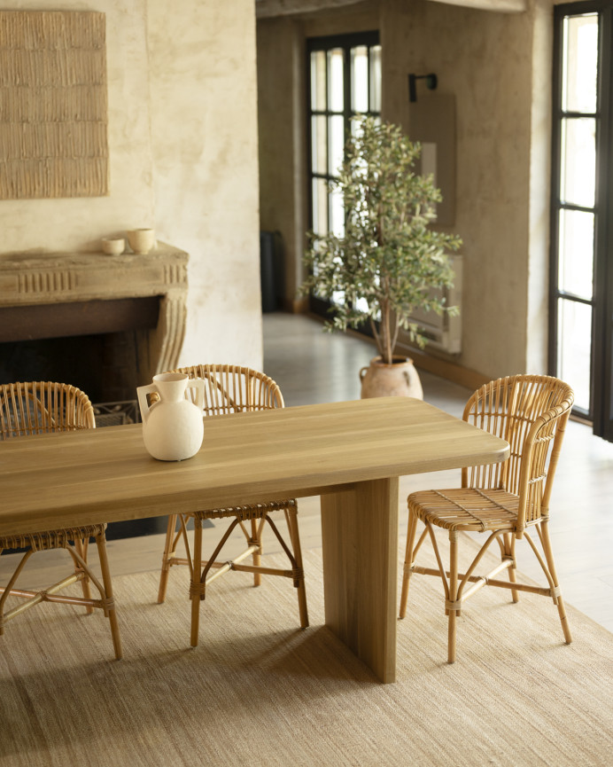 Solid poplar wood dining table available in various sizes