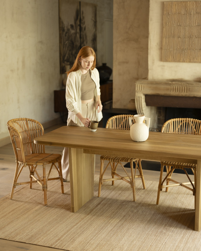 Solid poplar wood dining table available in various sizes