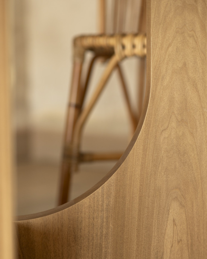 Round dining table made of solid poplar wood in various sizes.