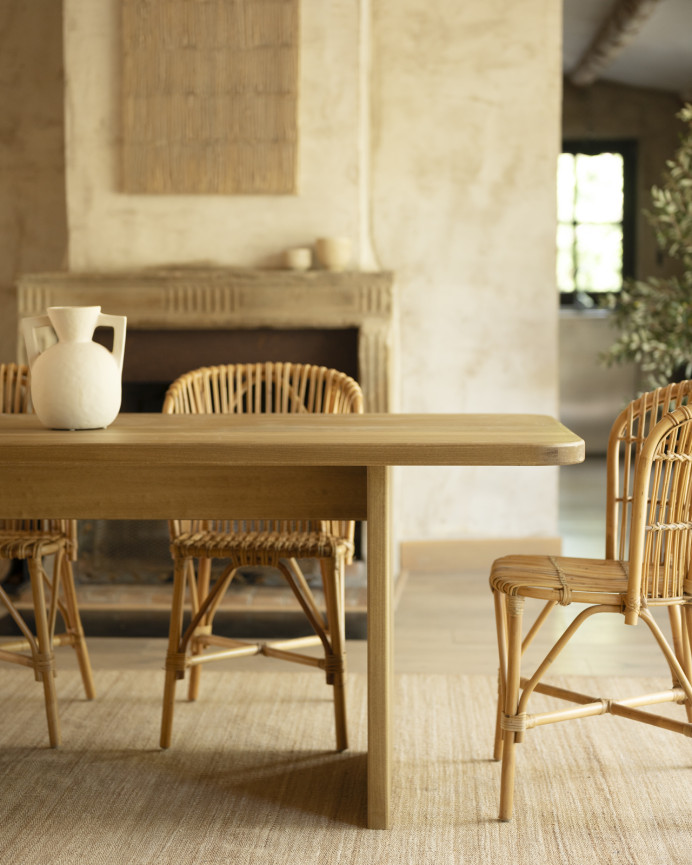 Solid poplar wood dining table available in various sizes