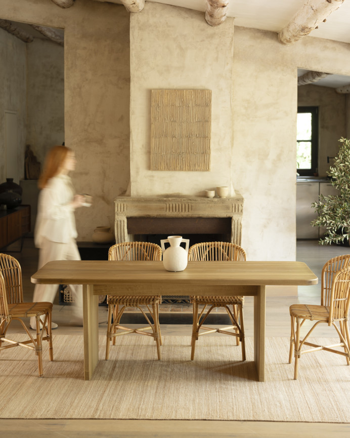 Solid poplar wood dining table available in various sizes