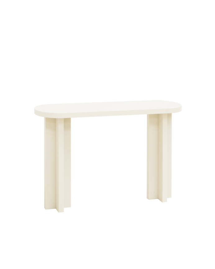 Microcement console in a broken white tone, 120x80cm.
