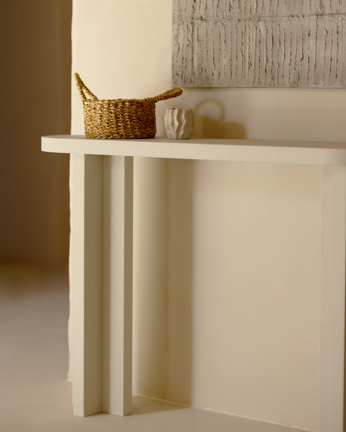 Microcement console in a broken white tone, 120x80cm.