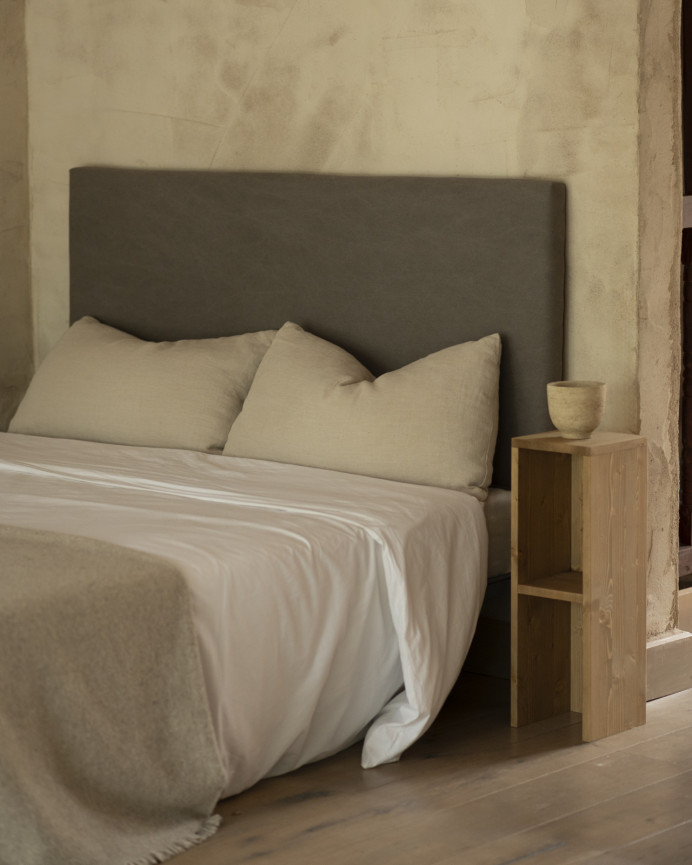 Upholstered headboard in dark gray color in various measurements.