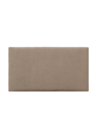 Upholstered headboard in brown color available in various sizes.