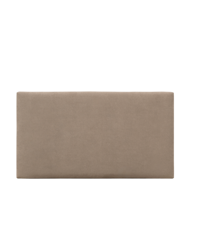 Upholstered headboard in brown color available in various sizes.
